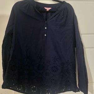Navy Lilly Pulitzer Eyelet Top